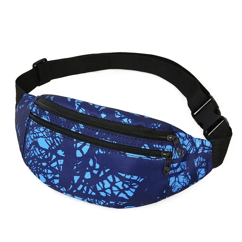 Bunte Feder Design Gürteltasche – Damen & Herren Sport Fanny Pack | Crossbody Brusttasche, Handy Tasche & Multifunktion Hüfttasche Kaufschwan® Blau
