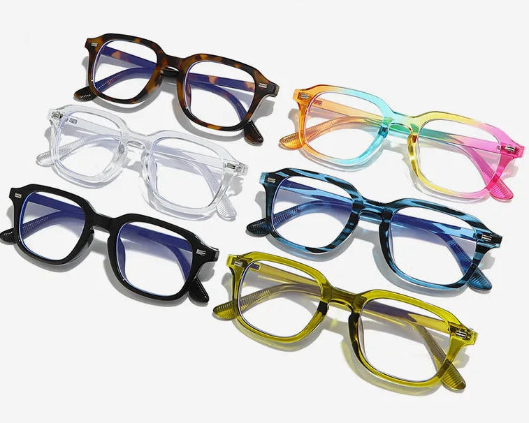 New Square Blue Light Blocking Glasses Men Unisex Women Rivets Transparent Anti Blue Light Computer Glasses Kaufschwan®