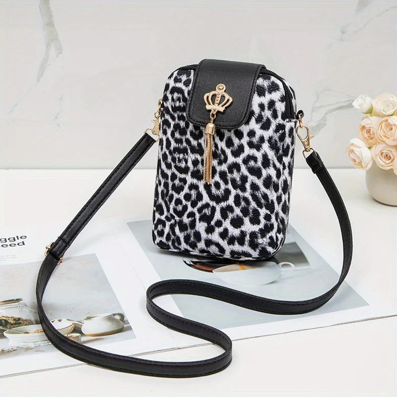 Leopardenmuster Schulter Messenger Bag – Trendige Nischen-Mode Handytasche zum Umhängen für Damen Kaufschwan®