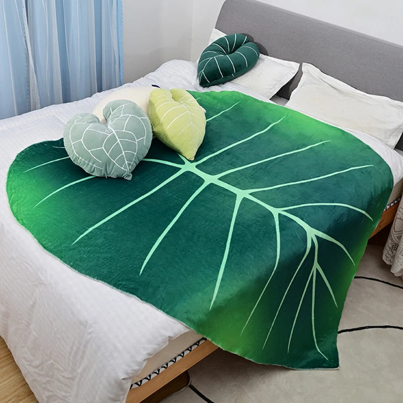 150×200CM Super Weiche Große Blattdecke – Gloriosum Pflanzenmotiv, Kuscheldecke für Sofa, Bett & Wohnaccessoires Kaufschwan®