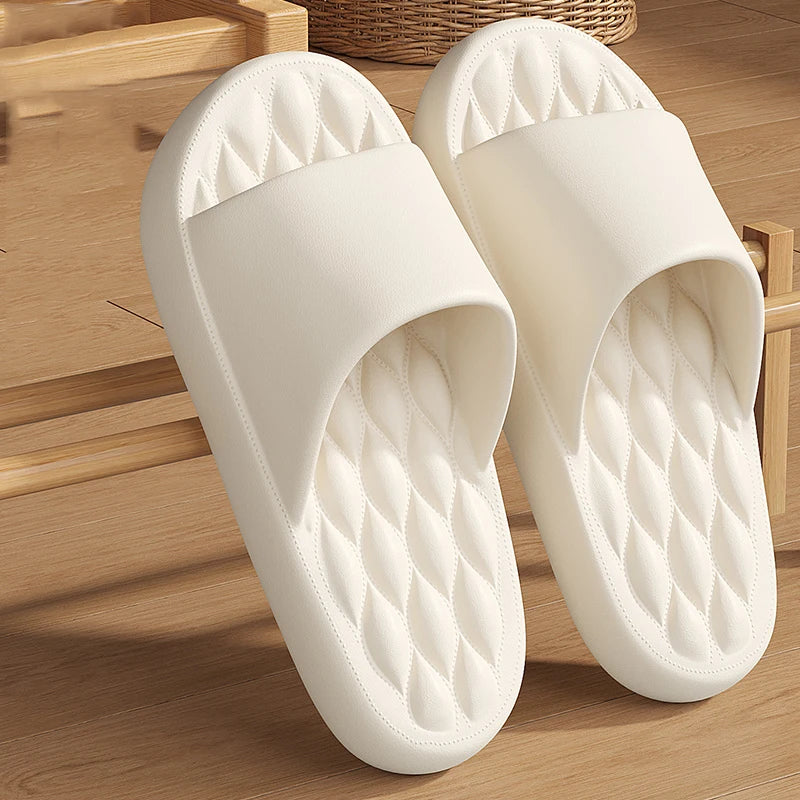 Große Größe 48–49 Sommer-Hausschuhe | Rutschfeste EVA-Bad-Slides | Leichte Strandsandalen für Damen & Herren | Partner-Schuhe Kaufschwan® Weiß 36-37