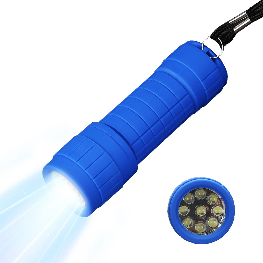 Multifunktionale Mini-Taschenlampe – Starke Lichtleistung | Tragbare Gummibeschichtete Lampe mit AAA-Batterie für Camping & Notfälle Kaufschwan® Blau 1 Stück