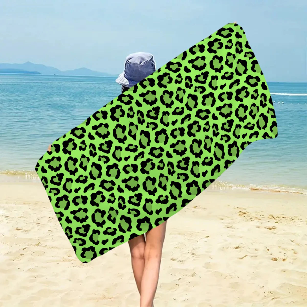 Modisches Strandtuch mit Leopardenmuster – Schnell Trocknend & Saugfähig | Multifunktionales Mikrofaser Handtuch für Sport, Schwimmen & Yoga