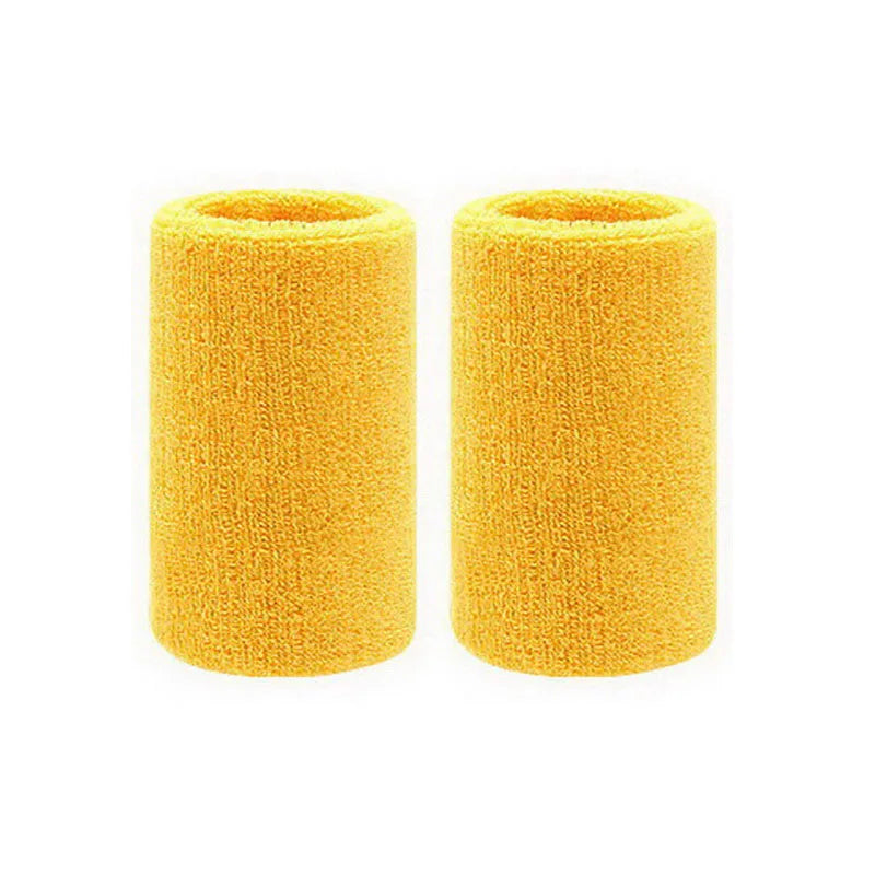 2 Stück Sport Schweißbänder – Schweißabsorbierende Tennis & Fitness Armbänder | Atmungsaktive Elastische Handgelenkbänder für Damen & Herren Kaufschwan® 2 Stück gelb 11 cm