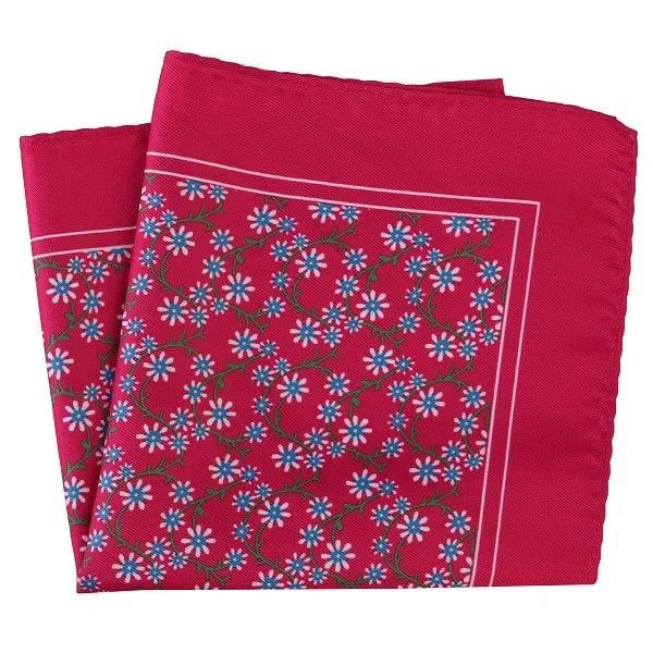 Großes 30×30CM Herren Einstecktuch – Mehrfarbig Bedruckt mit Blumen-, Paisley-, Hahnentritt- & Geometrischem Muster Kaufschwan® Rot mit Paisley-Muster