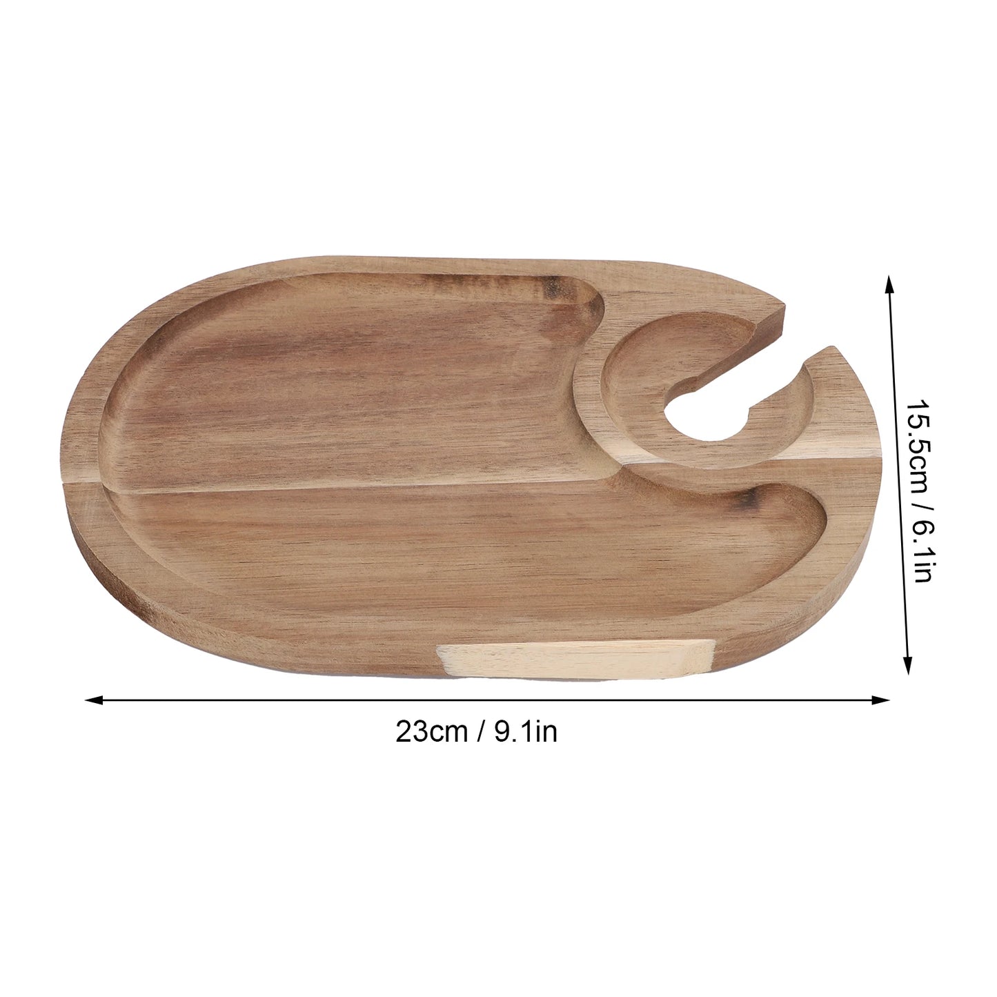 Holz Wein Aperitif Platte mit Glashalter – Cocktail Serviertablett Mini Charcuterie Board für Käse & Snacks Kaufschwan®