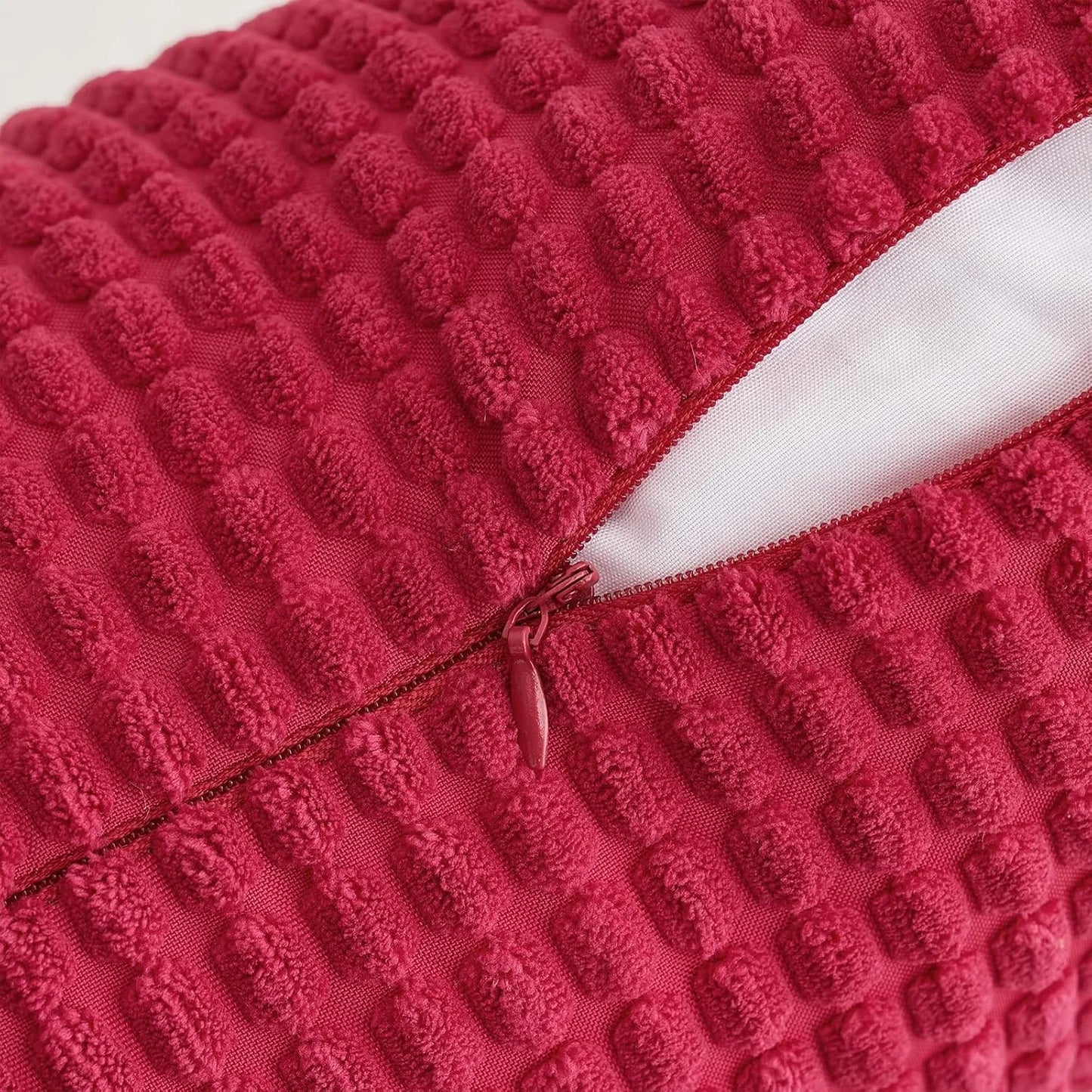 Rote Kissenbezüge | Dekorative Cord-Kissenhüllen | Weihnachts-Deko für Zuhause Kaufschwan®