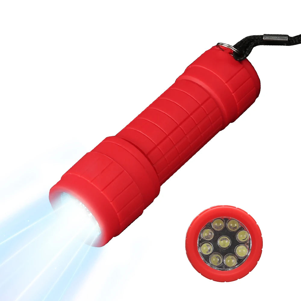 Multifunktionale Mini-Taschenlampe – Starke Lichtleistung | Tragbare Gummibeschichtete Lampe mit AAA-Batterie für Camping & Notfälle Kaufschwan® Rot 1 Stück