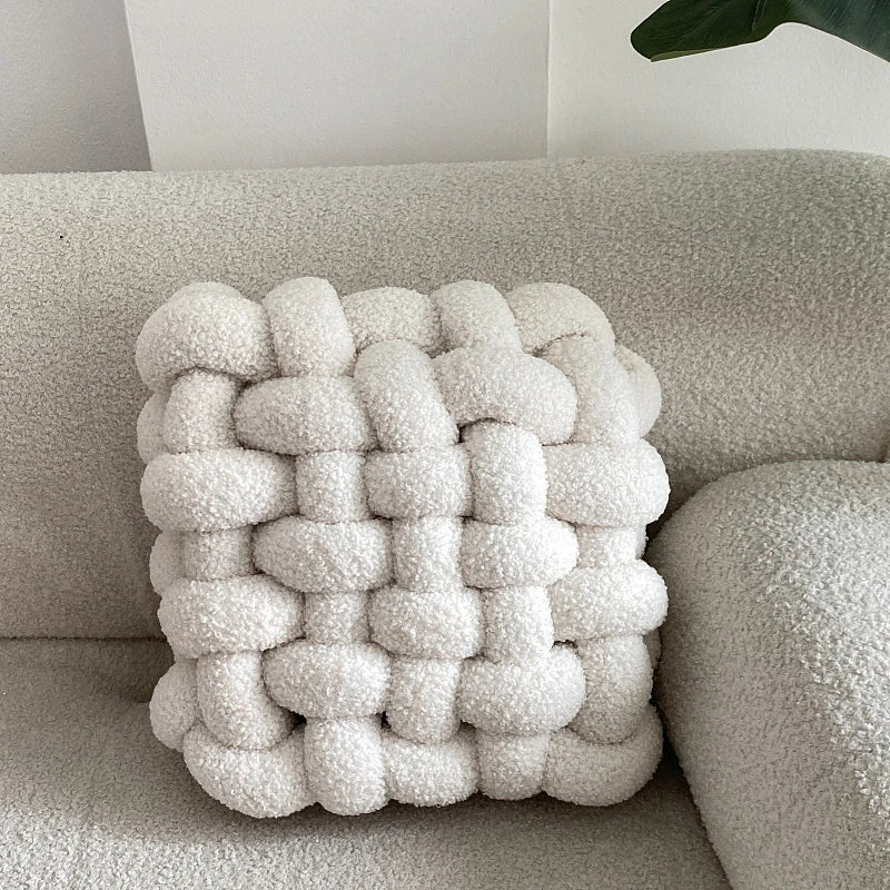 Luxuriöses Kissen für Wohnzimmer | Weicher Lammfell Dekokissen für Sofa & Stuhl | Komfortables Sitzkissen für Zuhause