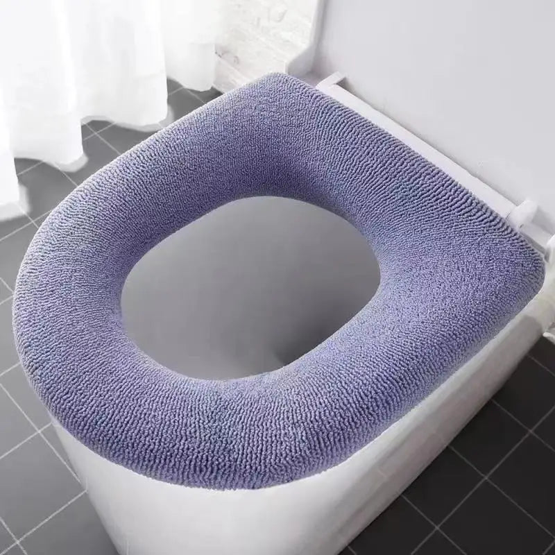 Universaler Toilettensitzbezug – Weiche Warme WC-Sitzauflage | Kürbis-Muster Badezimmer-Toilettenpolster Kaufschwan® Blau
