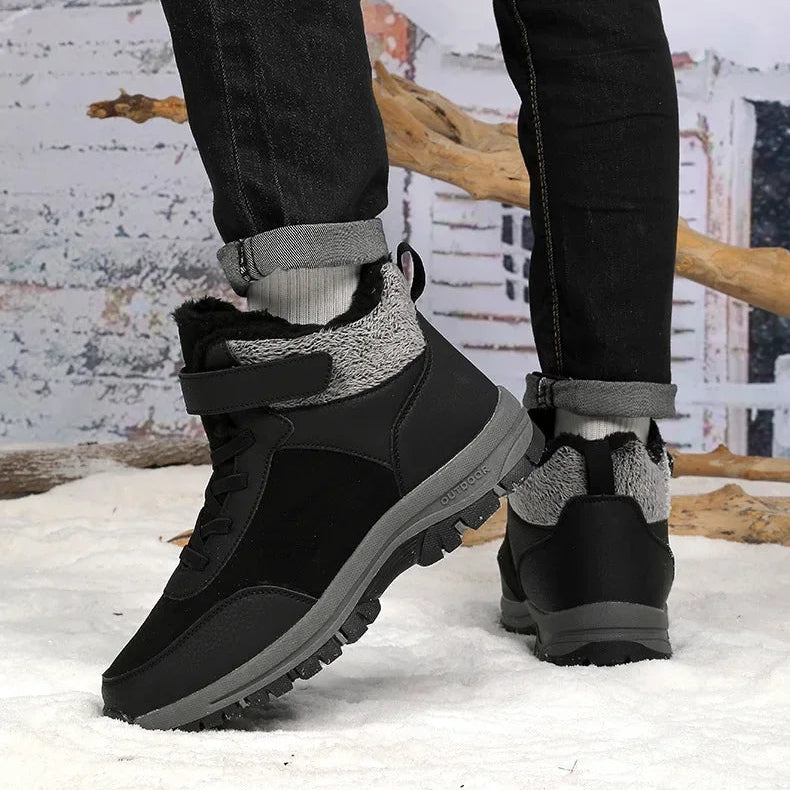 Gefütterte Winterstiefel für Damen & Herren – Wasserdichte Outdoor Schneestiefel | Rutschfeste Kurzschaft-Bergschuhe mit Warmem Fleecefutter Kaufschwan®