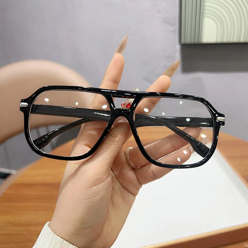 Retro Anti Blue Light Computer Glasses Frame Women Oversized Men Trendy Fashionable Stylish Eyeglasses Classic Spectacles Ouclos Kaufschwan®