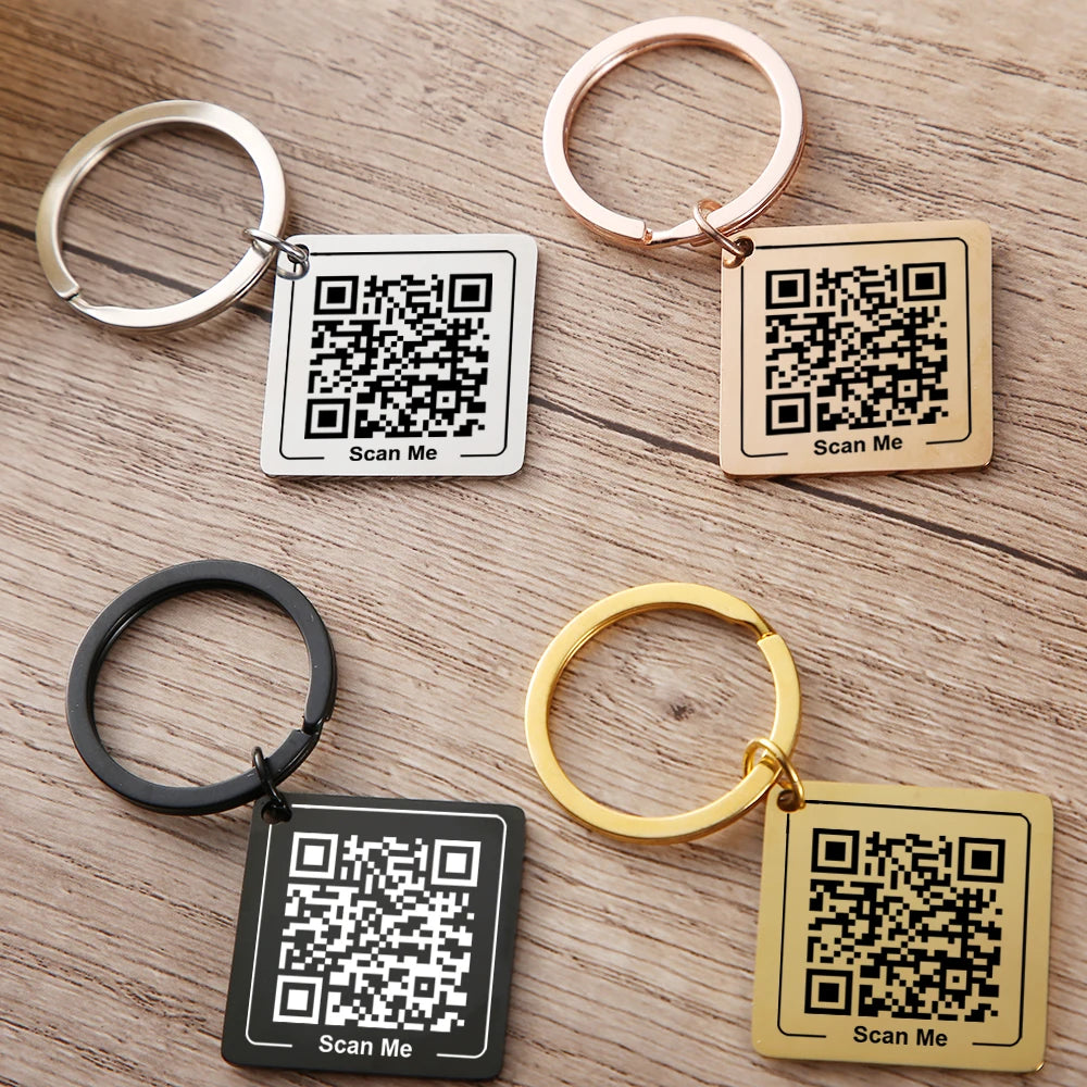 Personalisierter QR-Code-Schlüsselanhänger – Individuelle Visitenkarte aus Edelstahl | Firmenlogo, Hochzeit & Party Geschenk