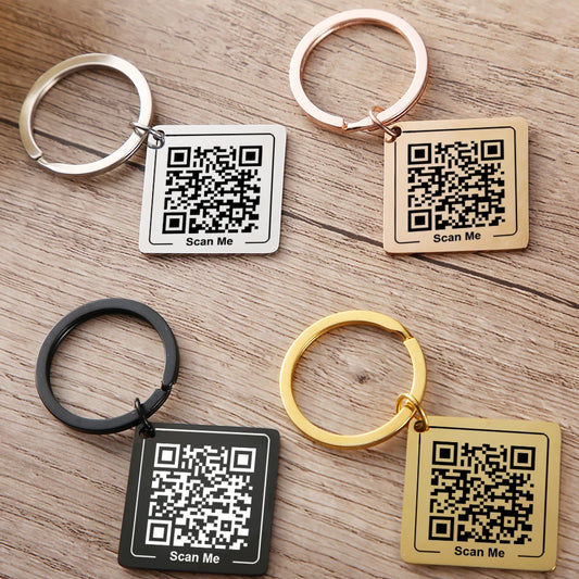 Personalisierter QR-Code-Schlüsselanhänger – Individuelle Visitenkarte aus Edelstahl | Firmenlogo, Hochzeit & Party Geschenk