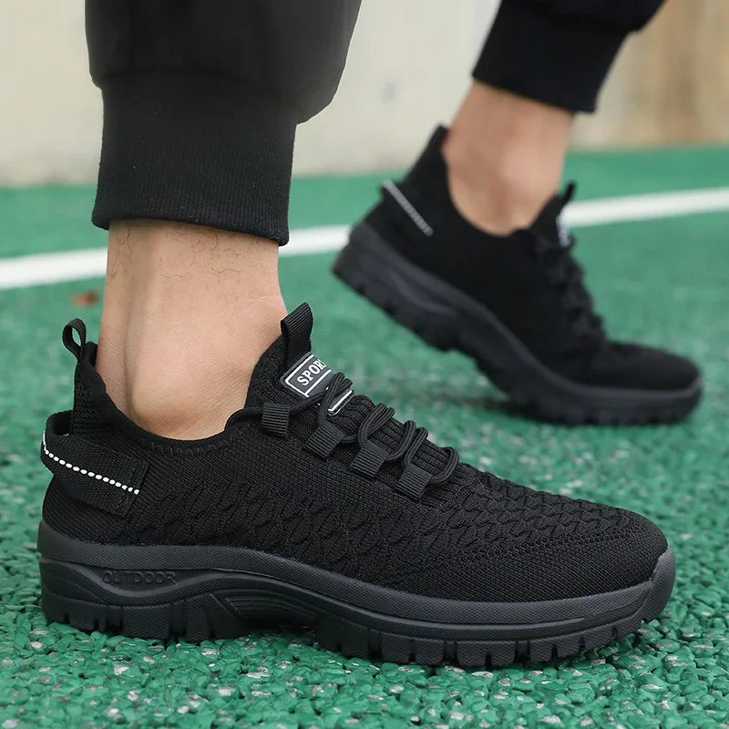Herren Outdoor Sneaker in Leuchtgelb – Atmungsaktive Mesh Sportschuhe | Stoßdämpfendes Trend-Abenteuer Schuhwerk Kaufschwan®