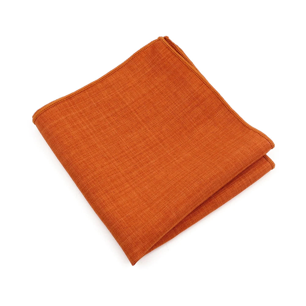 Einfarbiges Baumwoll Taschentuch – Weiches Herren Einstecktuch in Bonbonfarben für Anzug & Alltag Kaufschwan® Leuchtend Orange