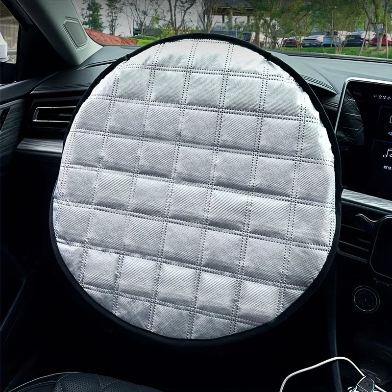 Hitzeisolierender Sonnenschutz für Autolenkrad – Blendhemmende Hitzebeständige Lenkradabdeckung für die Meisten Fahrzeuge Kaufschwan® Grau