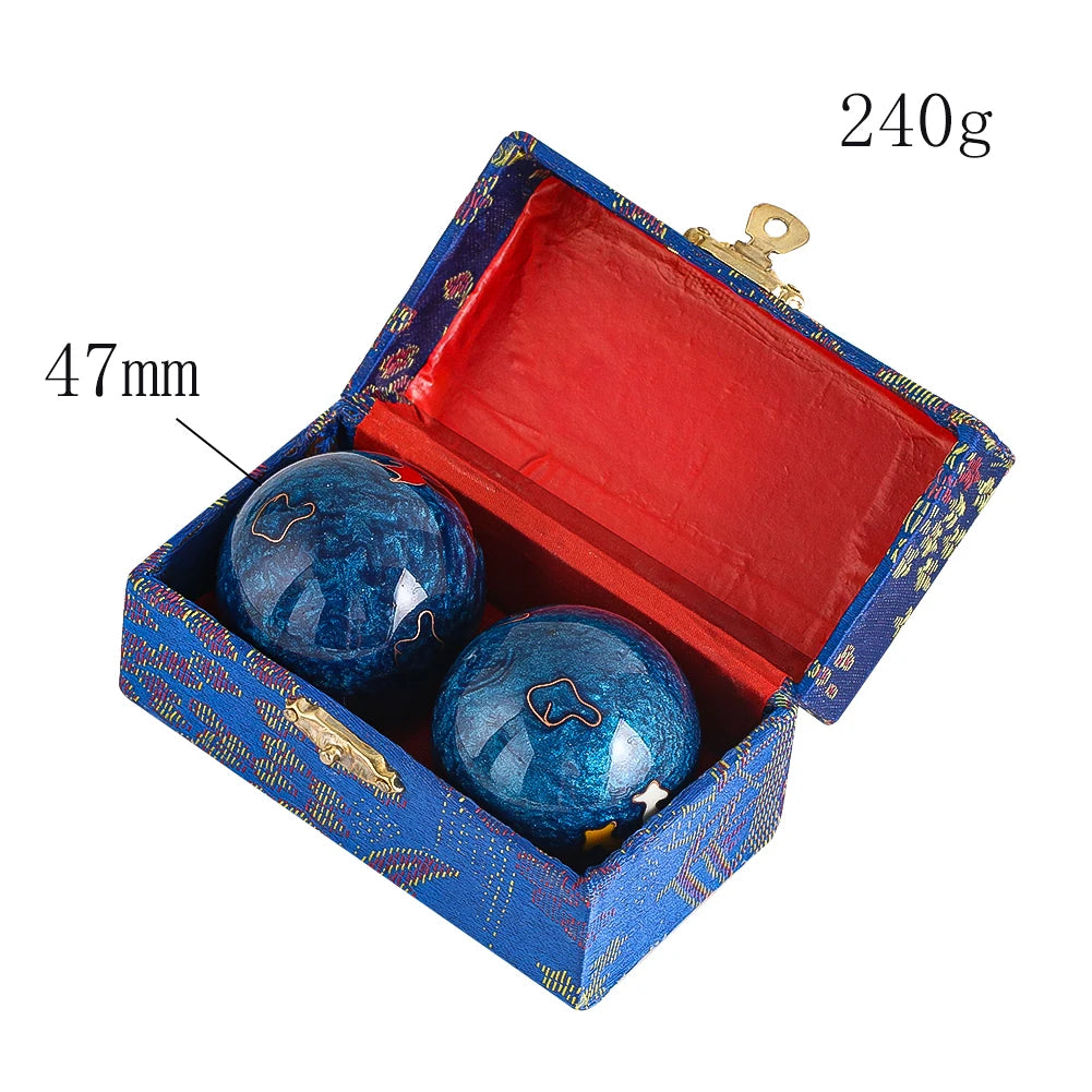 2 Stück Chinesische Drachen & Phönix Baoding-Bälle 47mm mit Klang – Handtherapie, Meditation & Stressabbau Gesundheitsbälle im Geschenkset Kaufschwan®