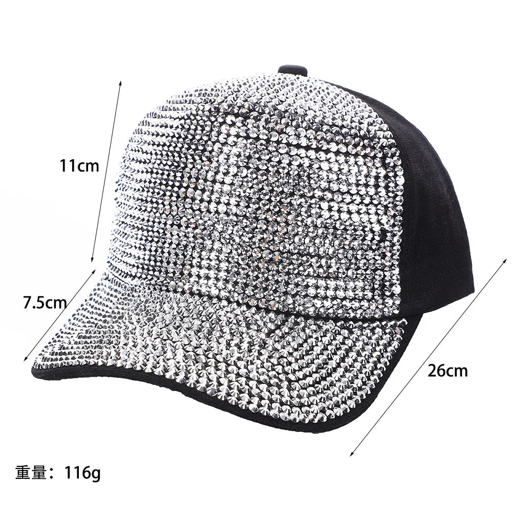 Damen Rhinestone Baseballkappe | Sommer & Herbst Sonnenhut für Damen | Koreanischer Stil Fashion Hip-Hop Reise Kappe Kaufschwan®