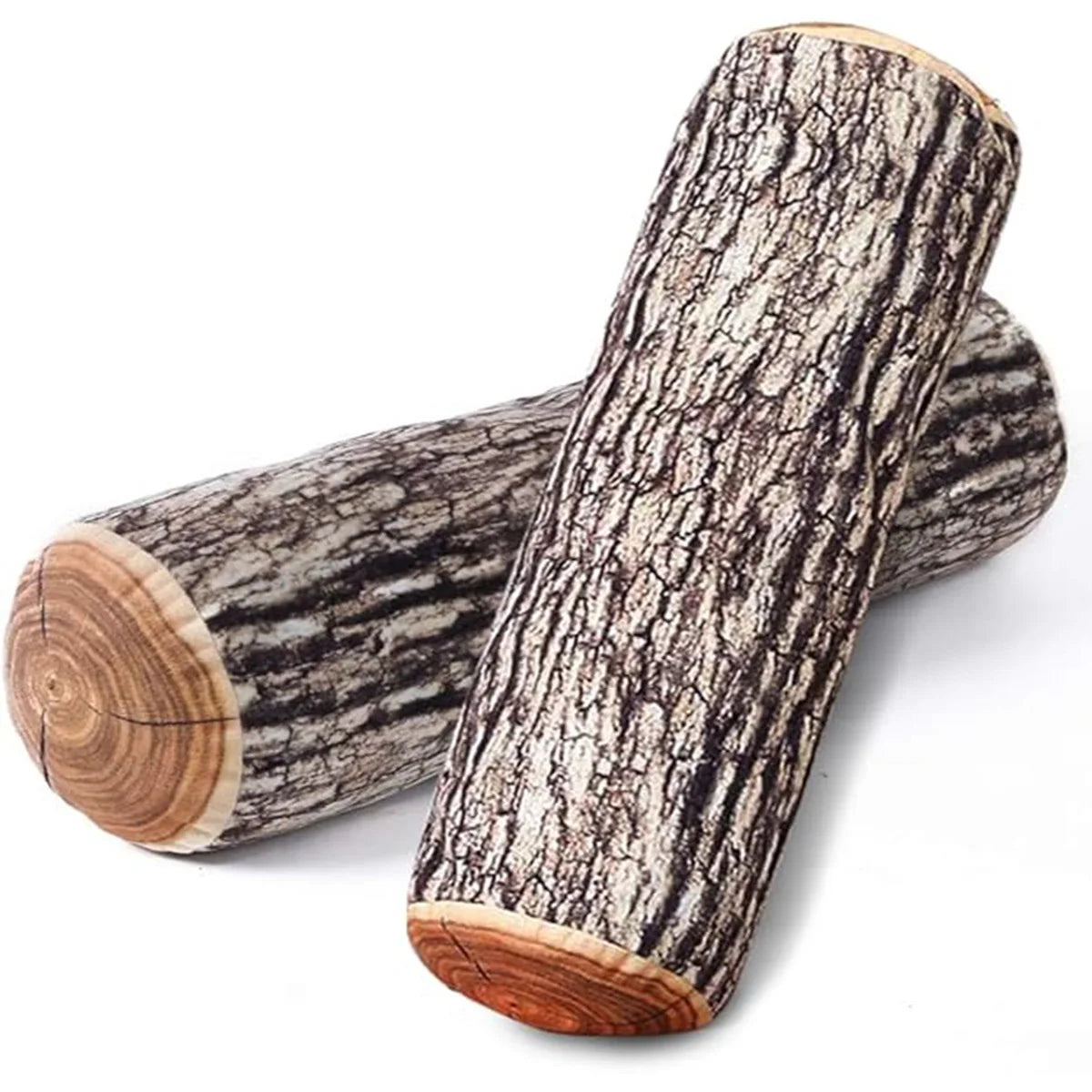 Dekoratives Rundes Holz Optik Kissen | Bequemes Holzstamm-Kissen | Zuhause, Sofa, Schlafzimmer & Wohnzimmer Dekoration Kaufschwan® 2er Set 45x45cm