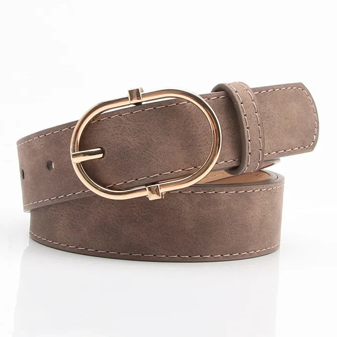 Damen Gürtel aus PU-Leder – 2,8×106 cm Schlichtes Nadelverschluss Design | Modischer Koreanischer Stil Taillengürtel für Jeans, Hosen & Kleider