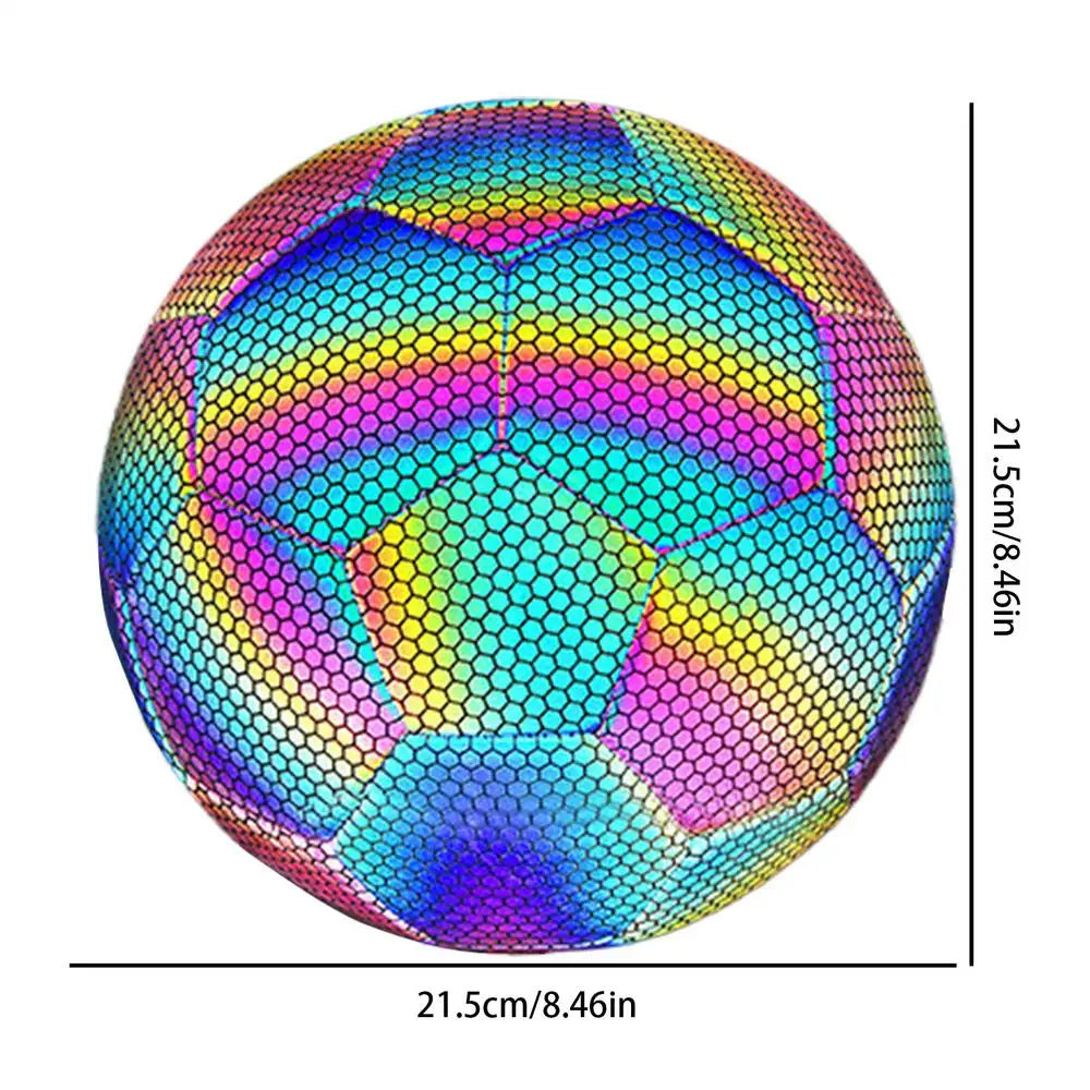 Reflektierender Leucht-Fußball – Glänzender Standard Größe 5 Ball für Nacht & Outdoor Training Kaufschwan® 21.5cm