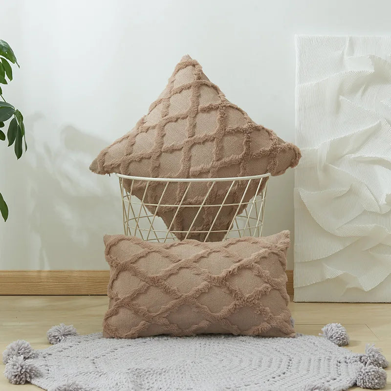 Weiche Plüsch-Wollkissenbezüge | Luxus Stil Kissenhüllen | Europäische Dekoration für Sofa & Schlafzimmer | Creme & Khaki Weihnachten Kaufschwan® Kaffee 30x50cm 1pcs cover