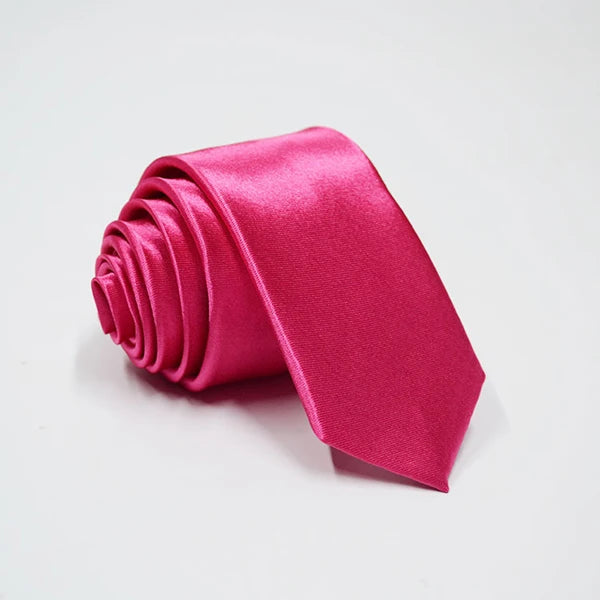 Herren Schmale Krawatte – 38 Farben Polyester-Krawatte | Elegante Einfarbige Cravate für Business, Büro & Formelle Anlässe Kaufschwan® Magenta