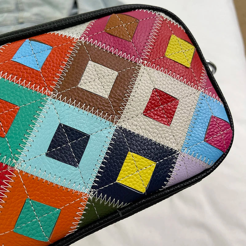 Kleine Bunte Ledertasche – Luxus Damen Handtasche, Crossbody & Schultertasche in Hochwertiger Verarbeitung