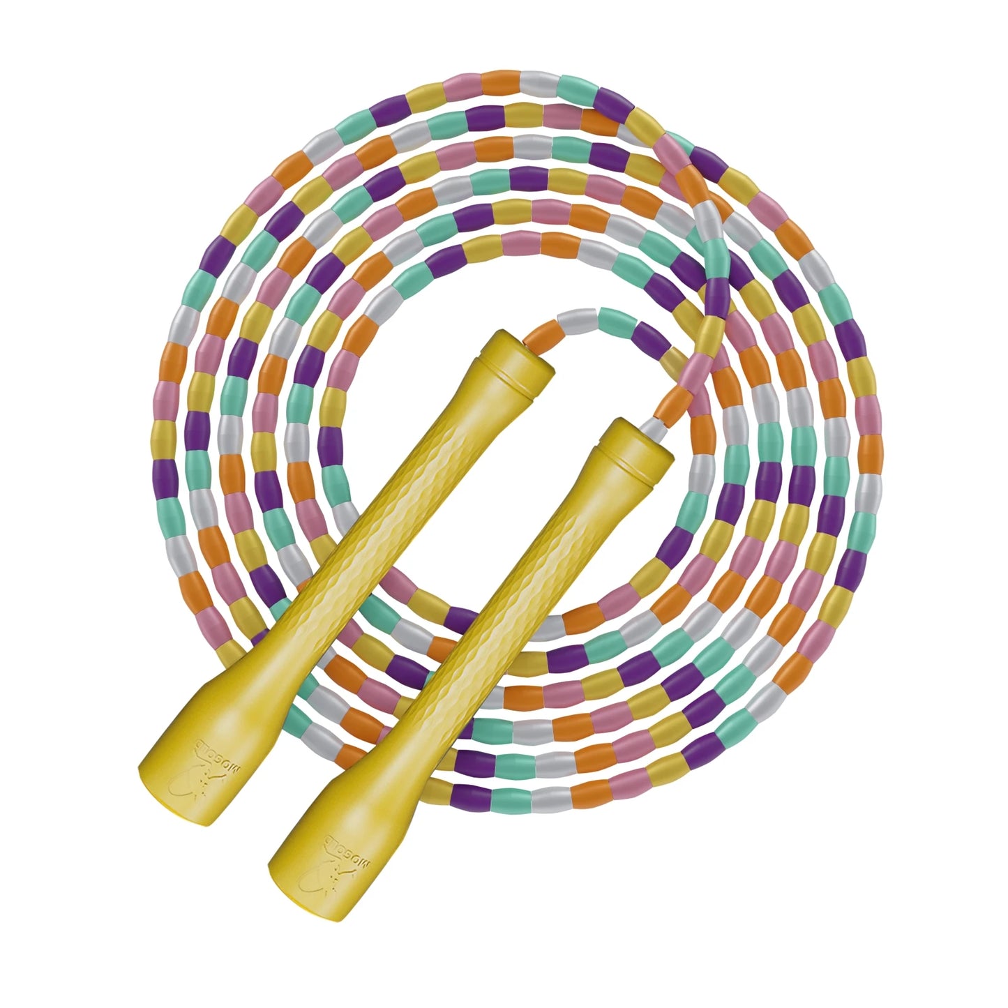 Springseil mit Bambusgelenk – PP Weiches Perlen Springseil Ohne Verheddern | Segmentiertes Fitness Seilspringen für Anfänger, Erwachsene & Kinder