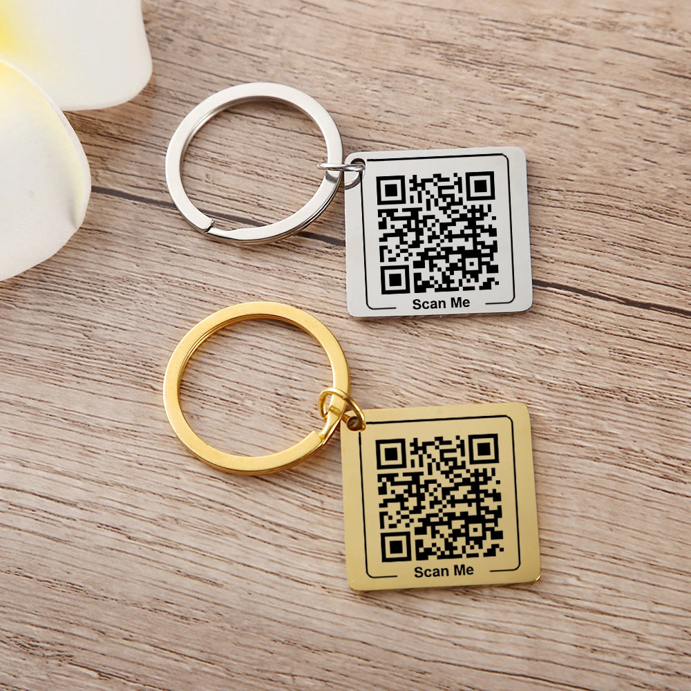 Personalisierter QR-Code-Schlüsselanhänger – Individuelle Visitenkarte aus Edelstahl | Firmenlogo, Hochzeit & Party Geschenk