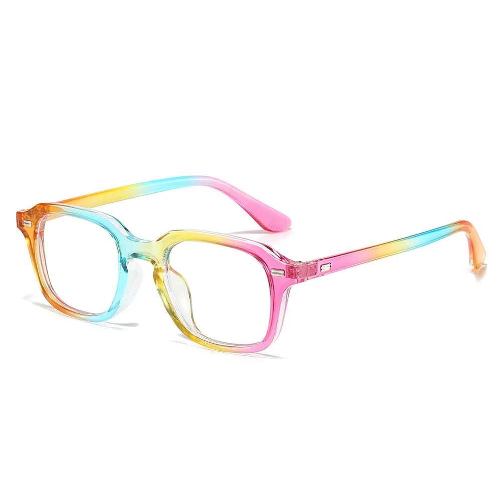 New Square Blue Light Blocking Glasses Men Unisex Women Rivets Transparent Anti Blue Light Computer Glasses Kaufschwan® Weiß Regenbogen