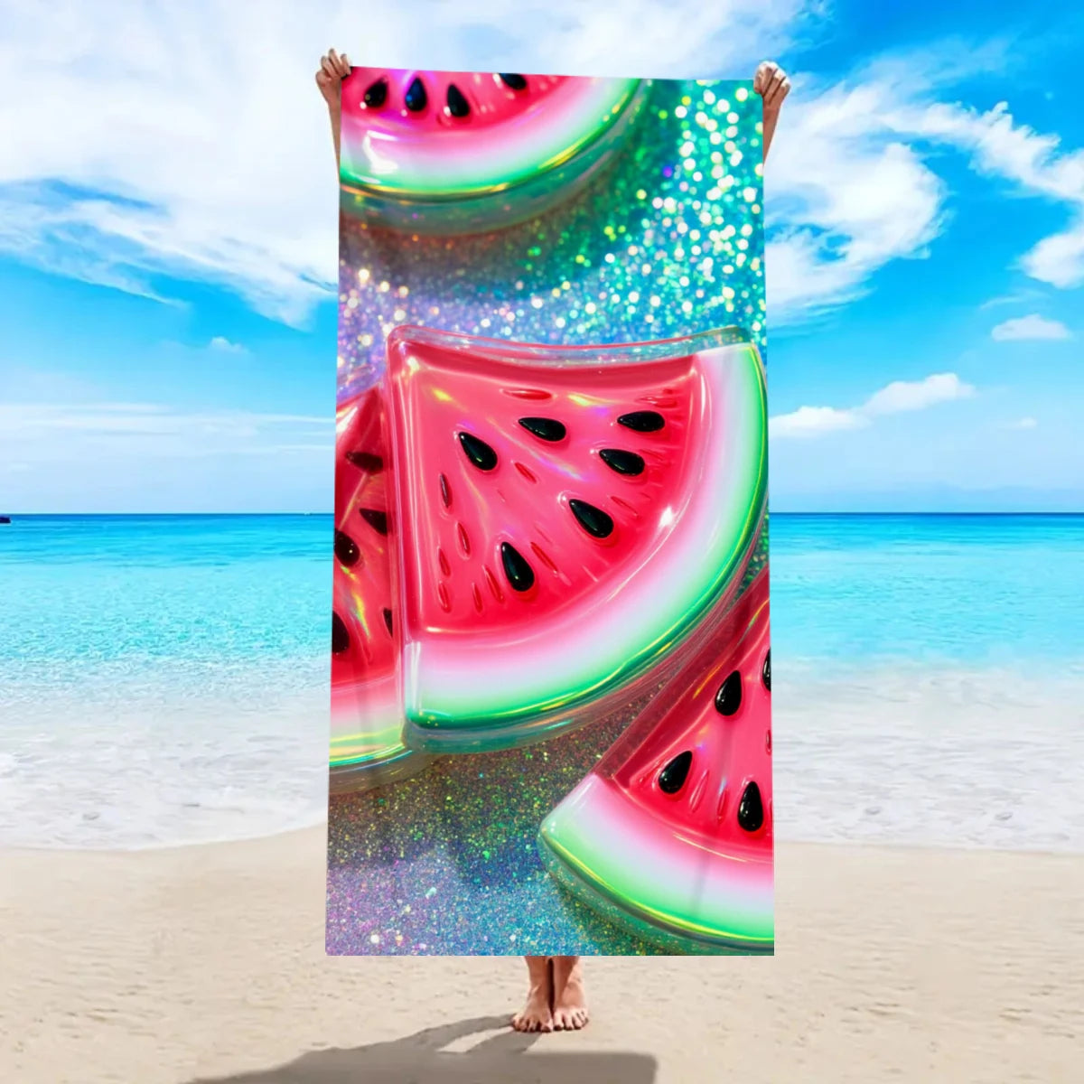 Großes Strandtuch mit Früchte-Print – Ultrafeines Mikrofaser Handtuch | Schnell Trocknend & Saugfähig für Strand, Urlaub & Camping