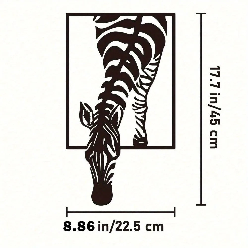 Minimalistisches Metall Zebra Wandbild – Landhaus Elegantes Dekoschild Kaufschwan®