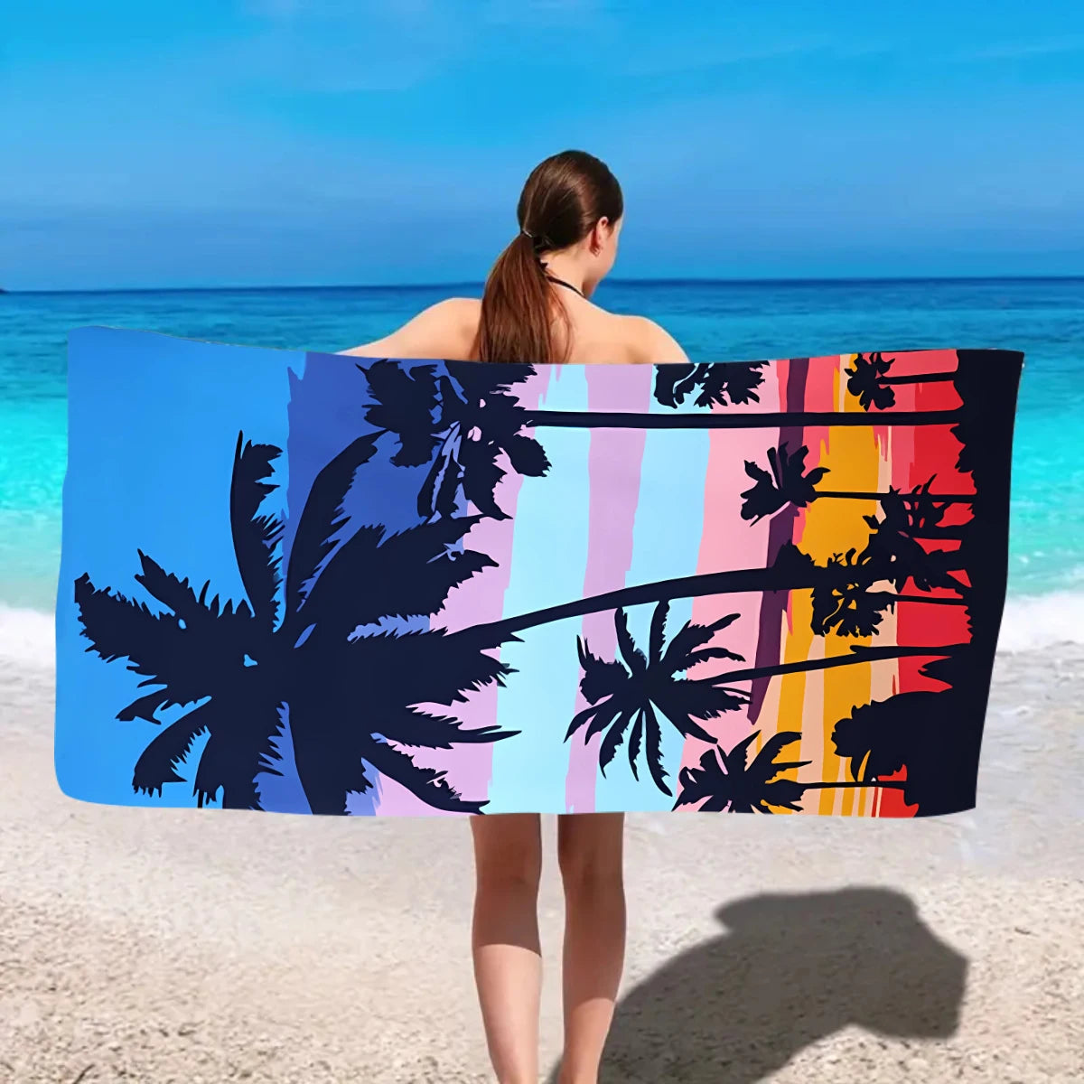 Ultrafeines Mikrofaser Strandtuch – Schnell Trocknend & Saugfähig | Multifunktionales Handtuch für Schwimmen, Yoga, Reisen & Camping