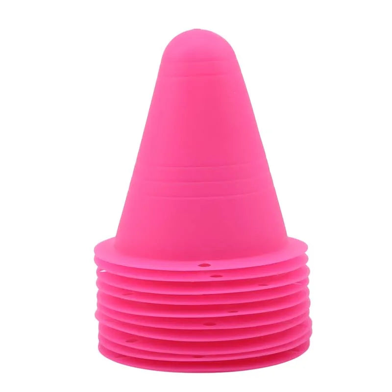 10er Set Trainingskegel – Weiche Sportmarkierungen für Fußball, Skaten, Rugby & Fitnessübungen Kaufschwan® Rosa