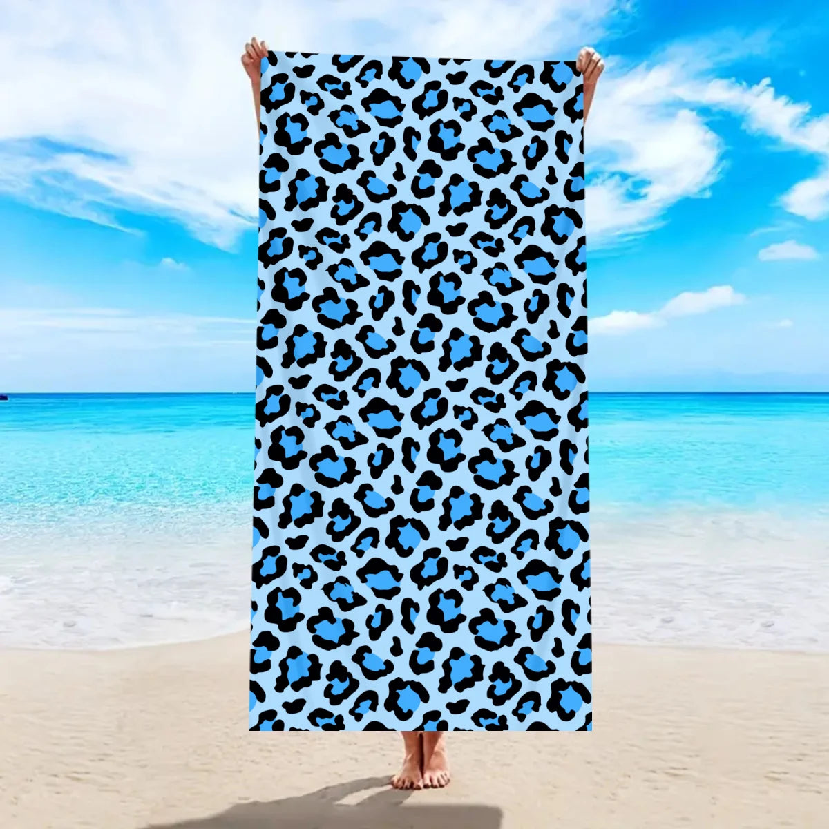 Modisches Strandtuch mit Leopardenmuster – Schnell Trocknend & Saugfähig | Multifunktionales Mikrofaser Handtuch für Sport, Schwimmen & Yoga
