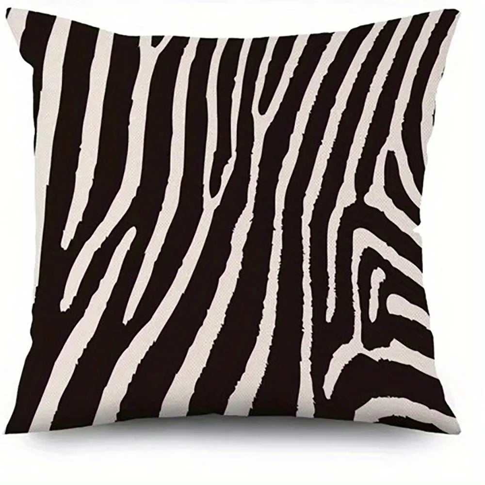 Schwarz-Weiß Zebra Muster Kissenbezüge | Dekorativer Bezug für Sofa, Auto & Schlafzimmer Kaufschwan® 60x60cm Design 3