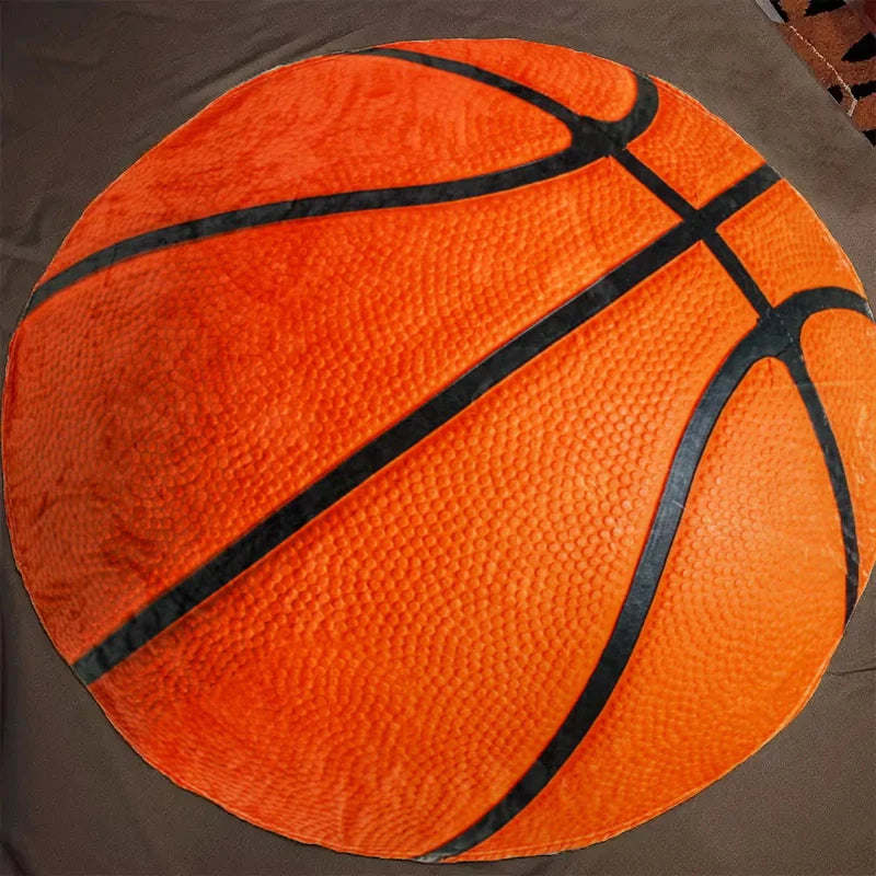 Basketball & Fußball Motiv Decke – Lustige Runde Flanell Kuscheldecke, Weiche Warme Decke für Sofa, Bett oder Büro Kaufschwan®