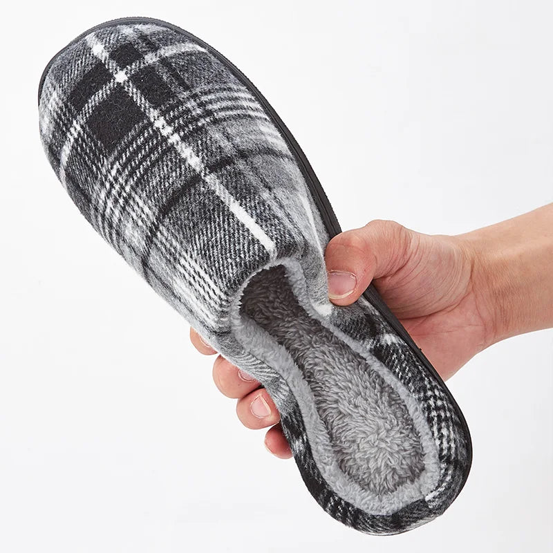 Herren Plüsch Hausschuhe | Bequeme Memory Foam Schuhe | Winter Warm & Weich Schlafzimmer Hausschuhe Kaufschwan®