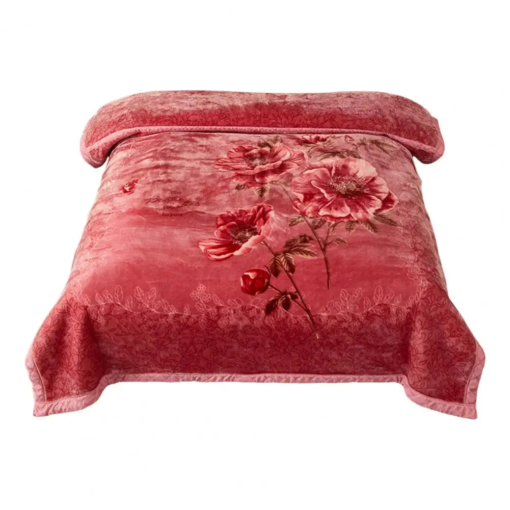 Extra Kuschelige Schwere Doppel-Lagige Flauschige Flanell-Decke mit Blumenmuster – Luxuriöser Überwurf für maximalen Komfort Kaufschwan® Motiv 3 Other