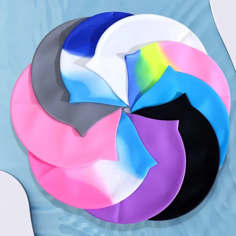 Silikon Schwimmkappe – Wasserdicht & Elastisch | Badehaube für Lange Haare | Unisex Schutzkappe für Schwimmbad & Training