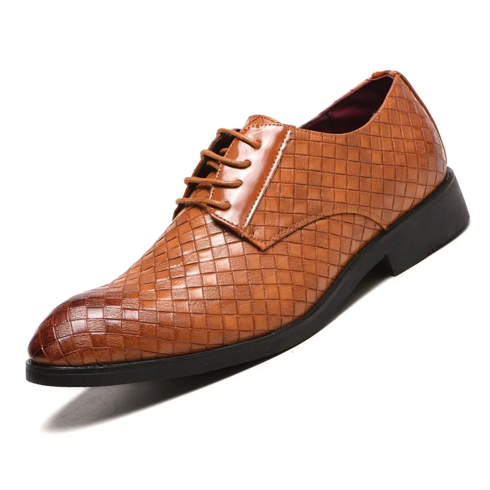 Herren Schnürschuhe Herbst/Winter – Elegante Spitzleder-Businessschuhe | Formelle Schuhe für Büro, Party & Feier zum Günstigen Preis Kaufschwan® Braun 44