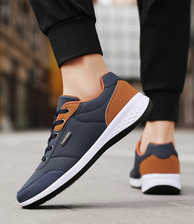 Herren Ledersneaker – Trendige Sportschuhe | Atmungsaktive & Rutschfeste Freizeitschuhe für Reisen & Alltag Kaufschwan®