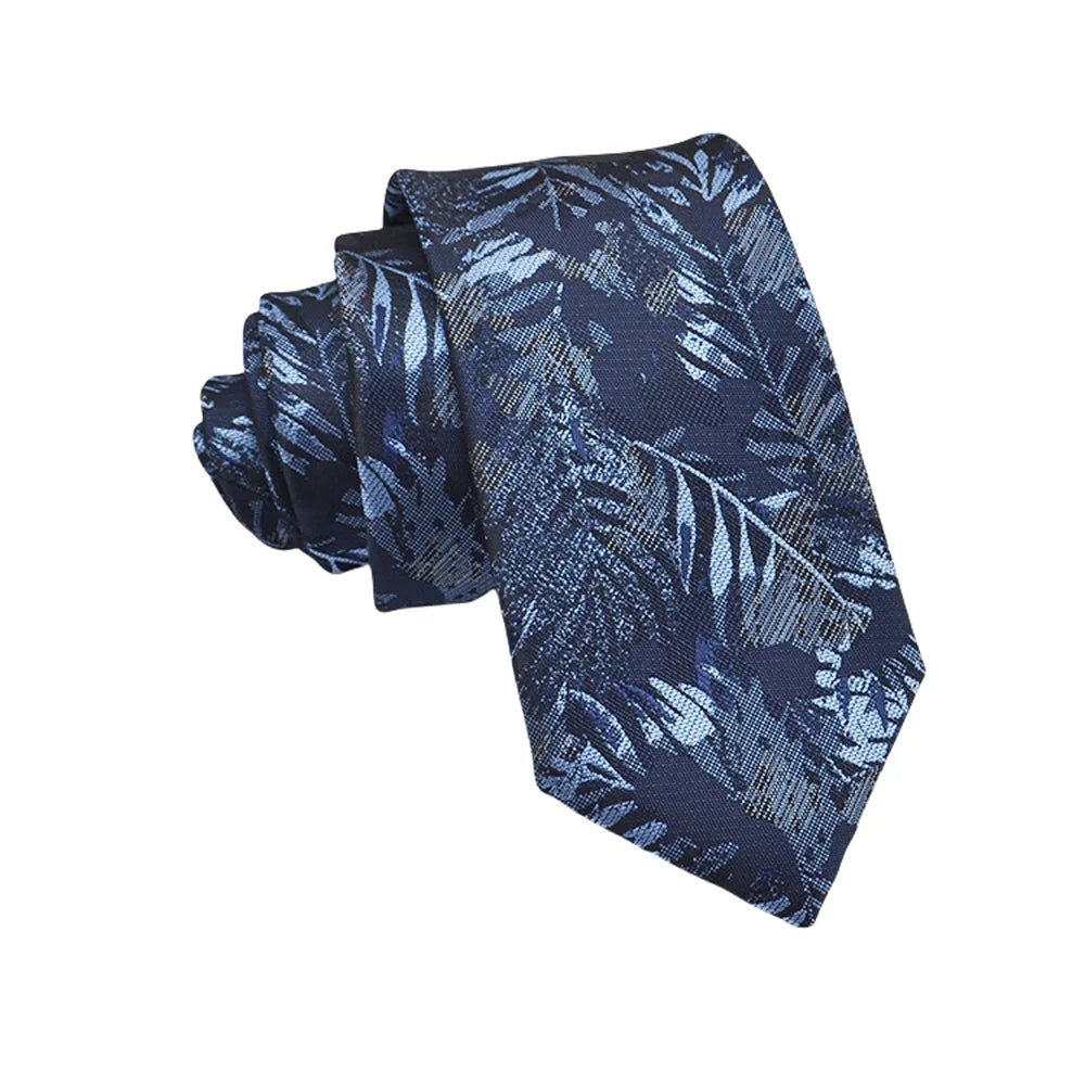 Herren Jacquard-Krawatte 8 cm – Hochwertige Krawatte mit Punkt- & Blumenmuster | Elegantes Accessoire für Business, Büro & Hochzeit Kaufschwan® Hellblau floral