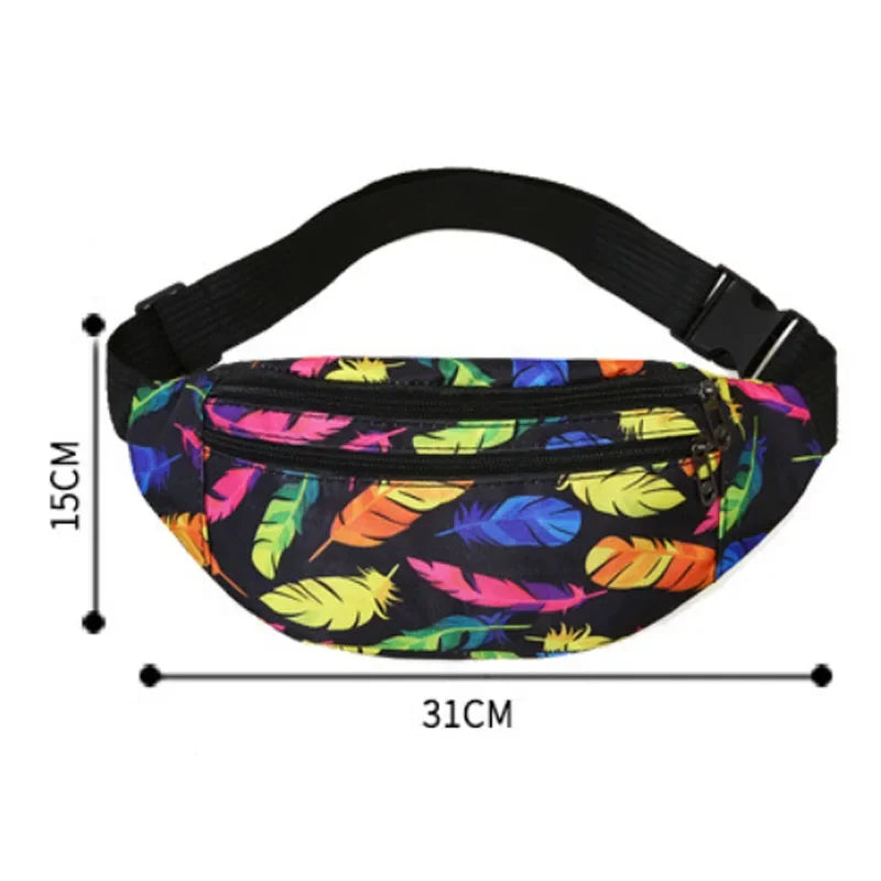 Bunte Feder Design Gürteltasche – Damen & Herren Sport Fanny Pack | Crossbody Brusttasche, Handy Tasche & Multifunktion Hüfttasche Kaufschwan®