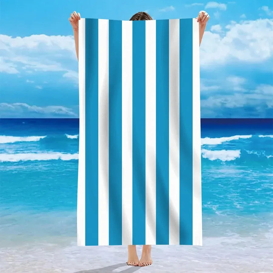 Mehrfarbige Gestreifte Strandtücher – Weiche & Saugfähige Handtücher für Strand, Bad & Pool | Bunte Sommer Handtücher für Sonnige Tage