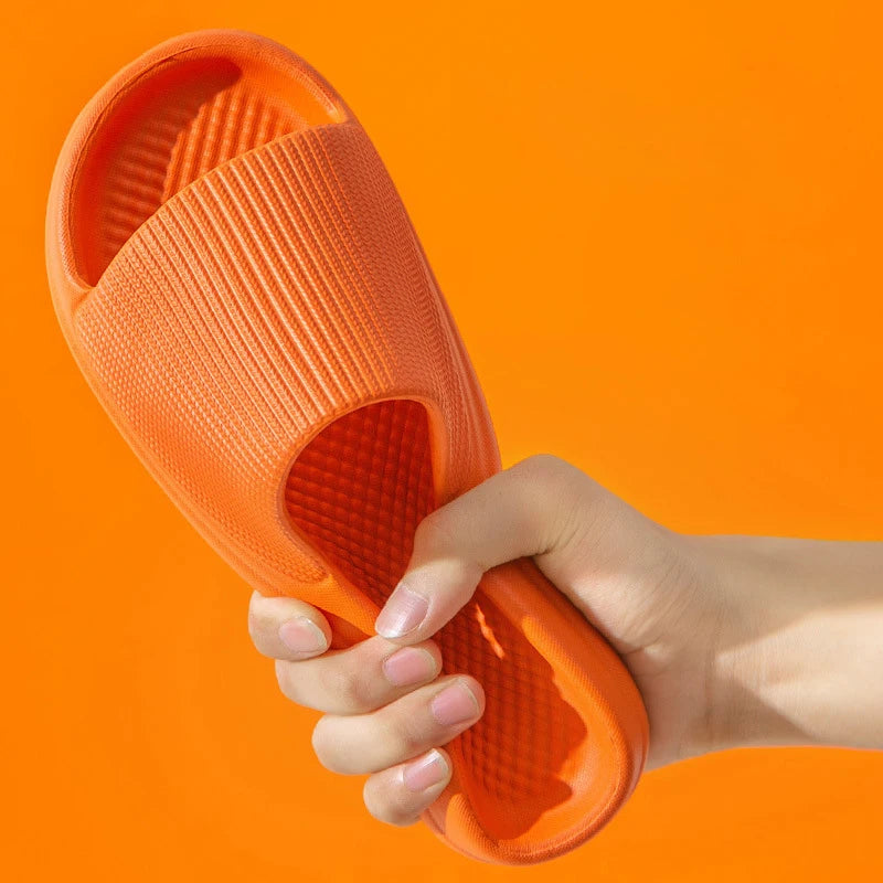 Damen Sommer Sandalen mit dicker Sohle | Leise Weichsohlen-Hausschuhe | Rutschfeste Indoor-Sandalen & Herren-Flip-Flops Kaufschwan® Orange 36-37