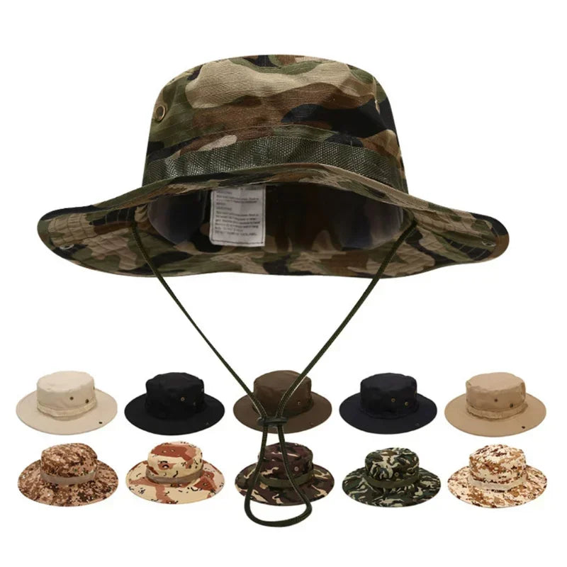 Sonnenhut Anglerhut für Herren – Camouflage Outdoorhut, Sonnenschutz für Jagd, Angeln, Wandern & Camping Kaufschwan®