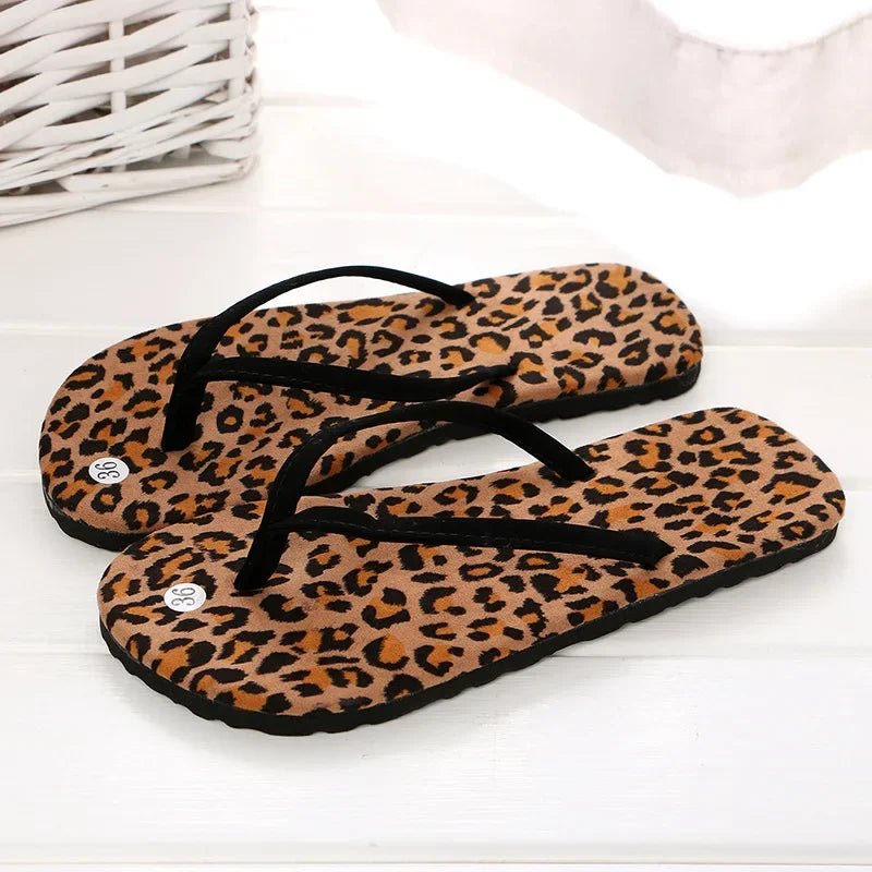 Mode Sommer Gummi Sandalen Flip-Flops | Damen & Herren Leoparden Slipper | Indoor, Outdoor & Strand Flache Slides Kaufschwan® Design 3 36